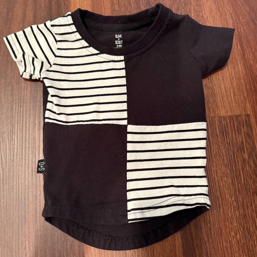 Olive + scout black, and white stripes